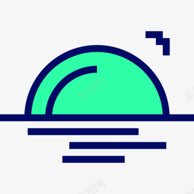 日落日落99号天气绿影图标图标