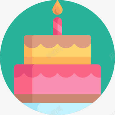 蛋糕矢量生日蛋糕生日36扁平图标图标