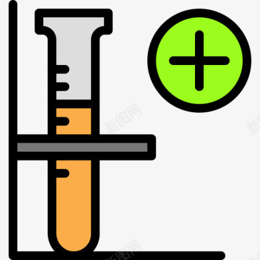 原子科学的图标试管科学34线性颜色图标图标