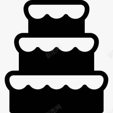 装饰婚礼蛋糕庆祝堆栈图标图标