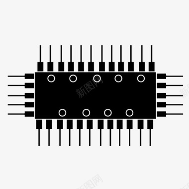 微型芯片计算机芯片电路电子图标图标