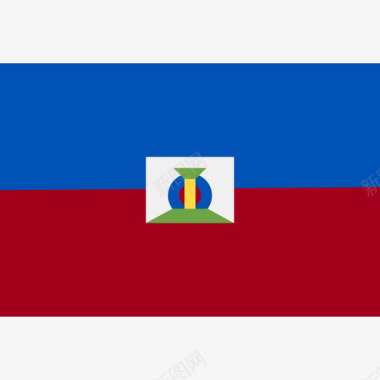 简单小鸟海地长方形国家简单旗帜图标图标