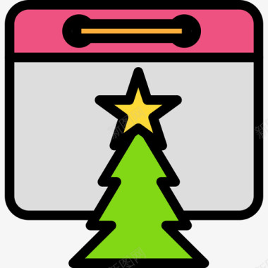 圣诞节祝福语圣诞节假日27线性颜色图标图标