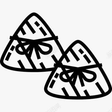粽子划龙舟粽子亚洲食品8直系图标图标