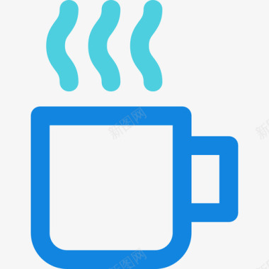 咖啡生日46直线蓝图标图标
