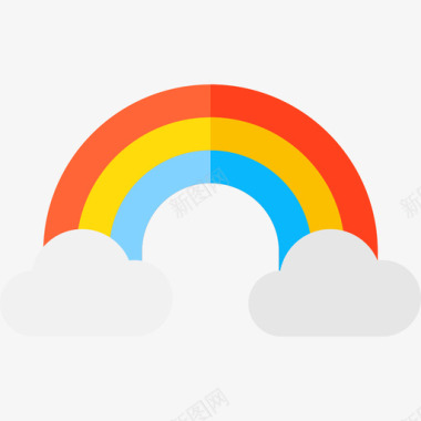 彩虹卡纸彩虹自然38平坦图标图标