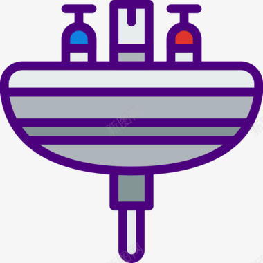 水槽洗碗机水槽家具家庭线性颜色图标图标