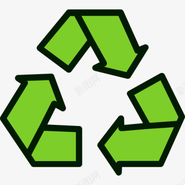 绿色的产品回收绿色能源4线性颜色图标图标