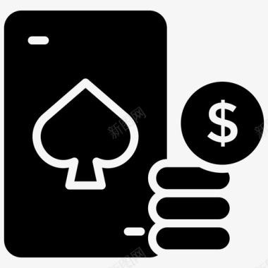 传统元素黑桃牌赌场赌博图标图标