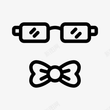 眼镜和领带蝴蝶结眼睛图标图标