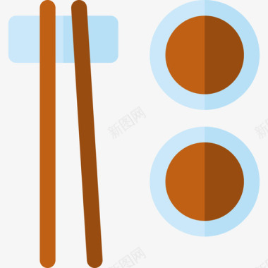 夹筷子筷子中餐7扁平图标图标