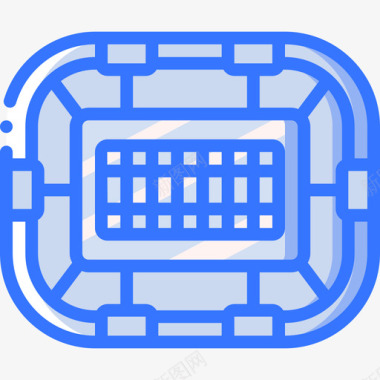 美式足球场2号体育场蓝色图标图标