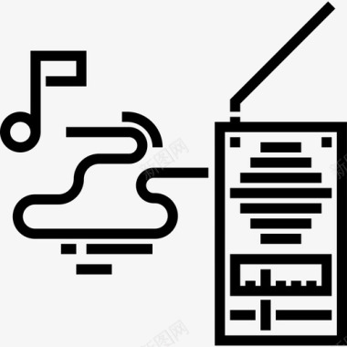 野餐收音机野餐24线性图标图标