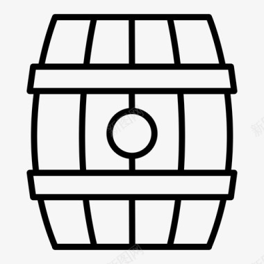庆典酒桶啤酒桶葡萄酒桶图标图标