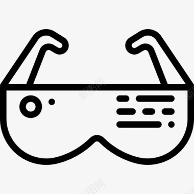 Ar眼镜未来科技5线性图标图标