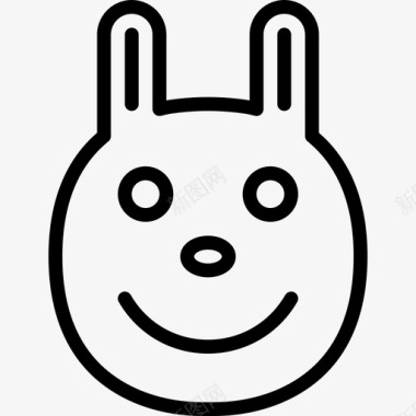 兔子表情符号13线性图标图标