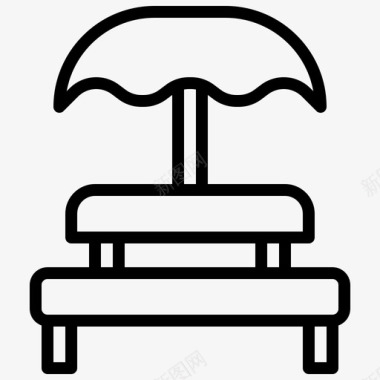 野餐桌长凳家具和家庭图标图标