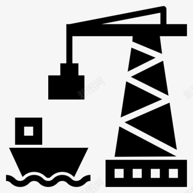 港口货物货船图标图标