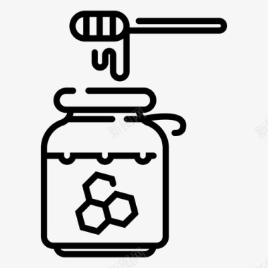 甜味蜂蜜甜点配料图标图标