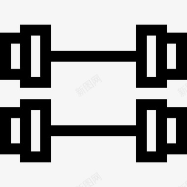 各种健身器材哑铃健身器材8件直线型图标图标