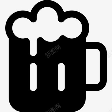 啤酒杯饮料5装满图标图标