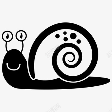 蜗牛虫子卡通人物图标图标