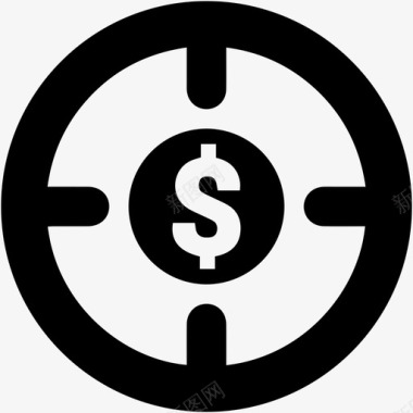 十字线十字线美元目标货币图标图标