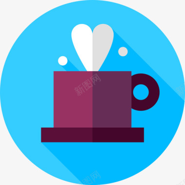 小程序咖啡杯约会应用程序扁平图标图标