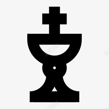 十字架圣杯十字架基督教圣餐图标图标