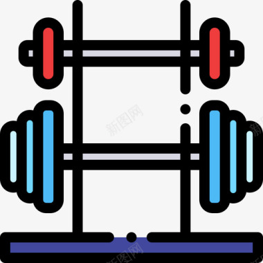 健身装饰器材哑铃健身器材6件线颜色图标图标