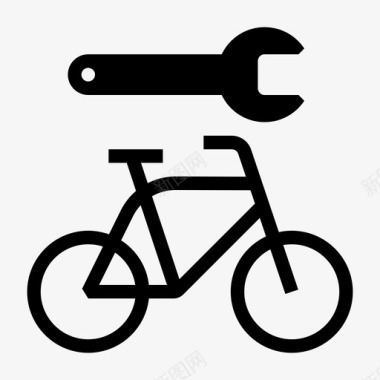 自行车链条自行车修理厂车库保养图标图标