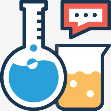 科学小实验实验室科学技术8线性颜色图标图标