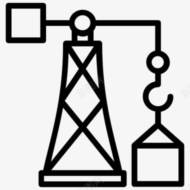 机械标志图片塔式起重机建筑起重机起重机图标图标