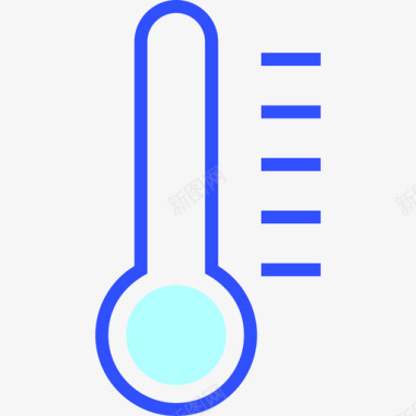 冬季温度计冬季29线性颜色图标图标