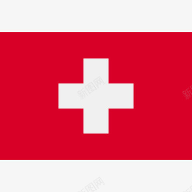 瑞士长方形国家简旗图标图标