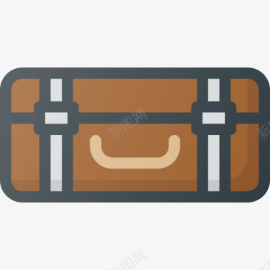 手提箱复古5线性颜色图标图标