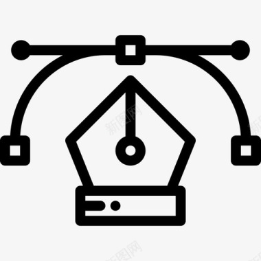 钢笔包装设计钢笔工具创作过程31线性图标图标