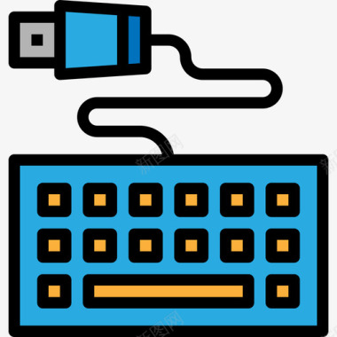 键盘键盘计算机与技术2线颜色图标图标