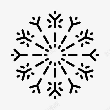 雪花圣诞冰晶图标图标
