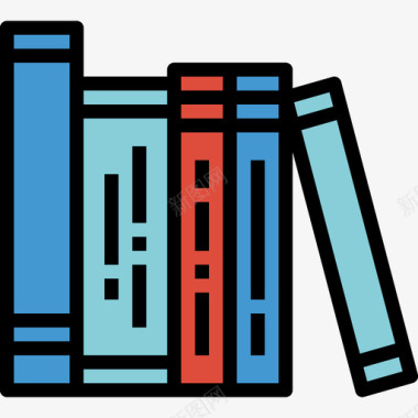 图书馆海报图书馆教育98线性颜色图标图标