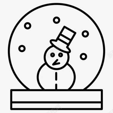 小清新冬天雪人雪人圣诞节快乐图标图标