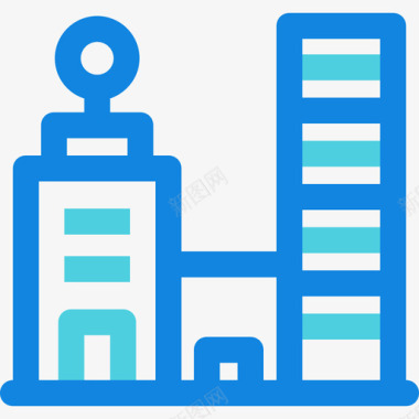 图片的景观城市景观58号办公室直线蓝色图标图标