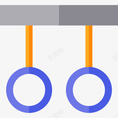各种健身器材吊环健身器材7扁平图标图标