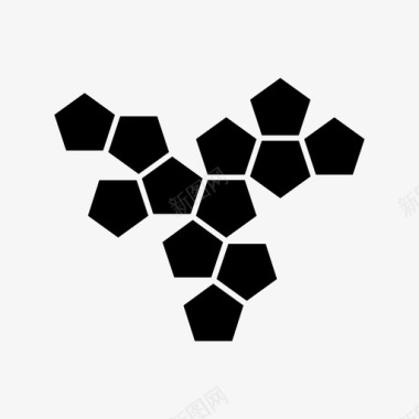 十二面体网骰子平面图标图标
