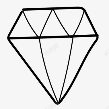 宝石钻石手绘图标图标