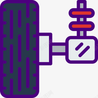 生产零件悬架汽车零件车辆2线性颜色图标图标