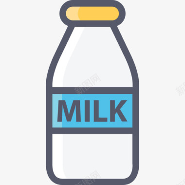饮料酒水牛奶饮料和饮料4线性颜色图标图标