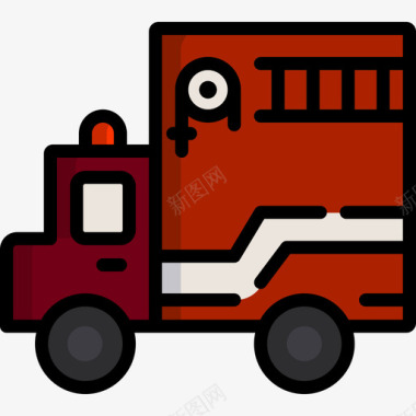 常用消防标识消防车消防5线颜色图标图标