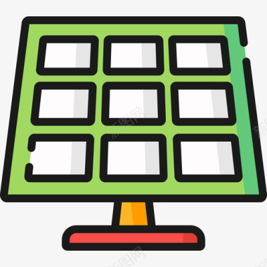 太阳能电池板家庭自动化6线性彩色图标图标