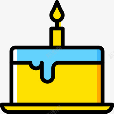 生日蛋糕派对31黄色图标图标